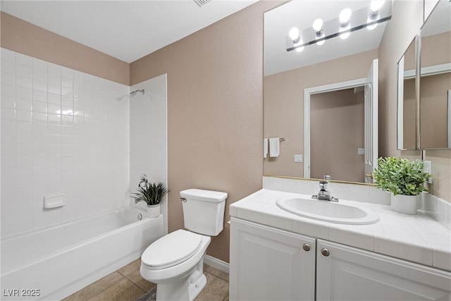 7460 Grassy Field Ct, Las Vegas, NV 89131 - bathroom with vanity, toilet, and bathtub / shower combination