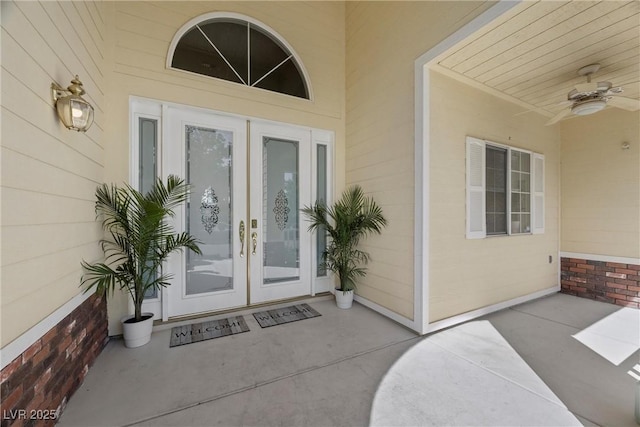 7460 Grassy Field Ct, Las Vegas, NV 89131 - doorway to property with french doors and ceiling fan