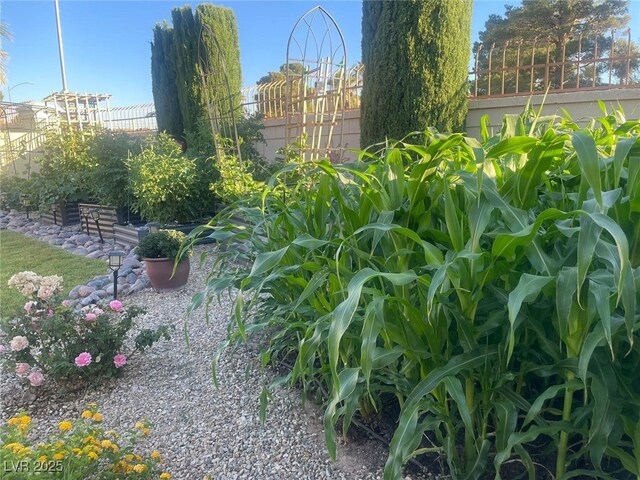 view of yard with fence