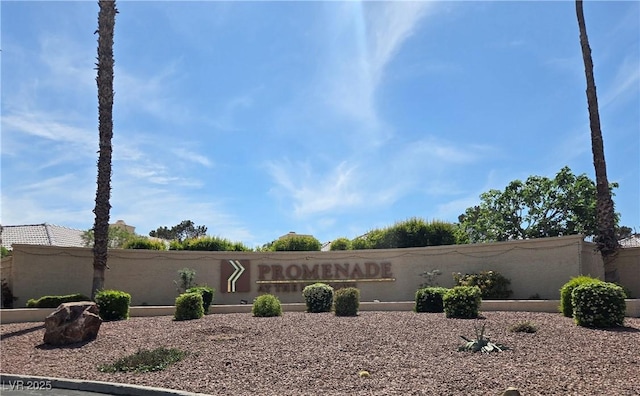 view of community sign