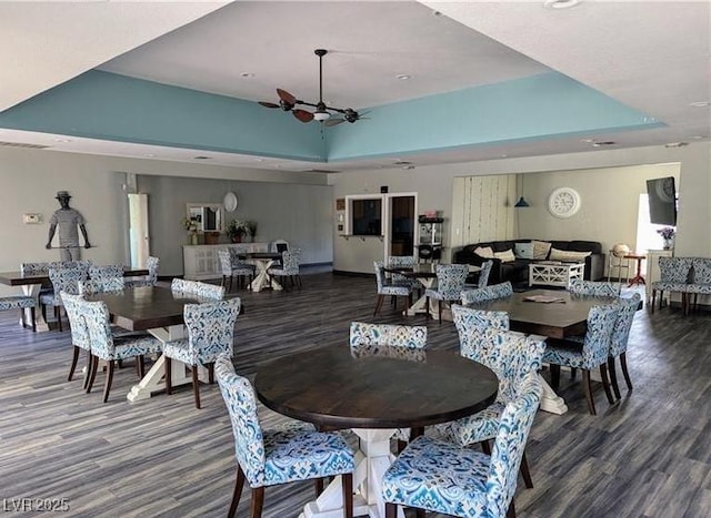 2851 S Valley View Blvd Unit 1098, Las Vegas, NV 89102 - dining room featuring wood finished floors, a ceiling fan, and baseboards