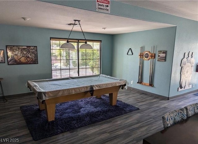 2851 S Valley View Blvd Unit 1098, Las Vegas, NV 89102 - rec room with dark wood-style flooring, baseboards, and billiards table