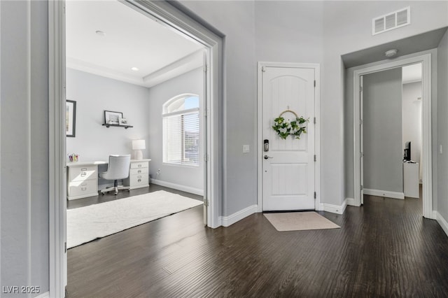 12665 Cooks Bay Ct, Las Vegas, NV 89141 - entrance foyer featuring dark wood-type flooring, visible vents, and baseboards