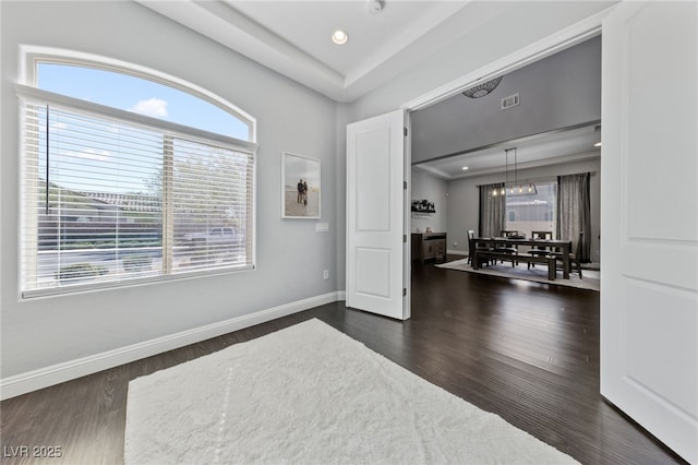 12665 Cooks Bay Ct, Las Vegas, NV 89141 - foyer entrance featuring recessed lighting, visible vents, baseboards, and dark wood finished floors