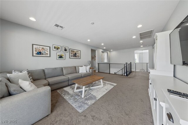12665 Cooks Bay Ct, Las Vegas, NV 89141 - carpeted living area featuring visible vents and recessed lighting
