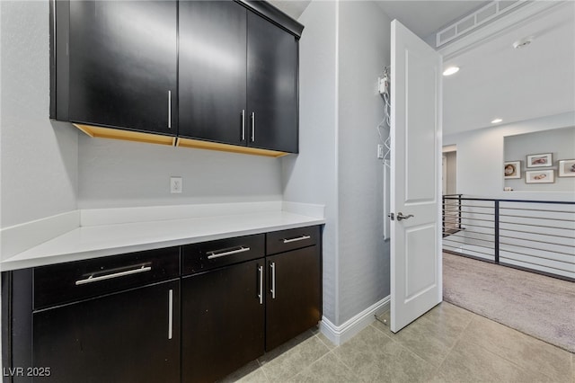 12665 Cooks Bay Ct, Las Vegas, NV 89141 - bar with light tile patterned floors, baseboards, visible vents, and recessed lighting