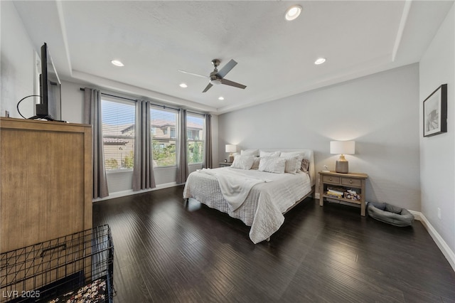 12665 Cooks Bay Ct, Las Vegas, NV 89141 - bedroom featuring wood finished floors, baseboards, a ceiling fan, and recessed lighting