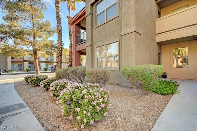exterior space featuring stucco siding