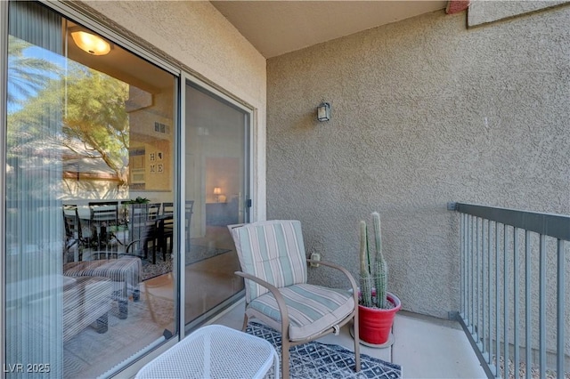balcony featuring visible vents