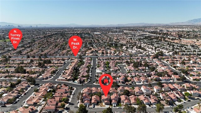 6509 Old Oxford Ave, Las Vegas, NV 89108 - drone / aerial view featuring a residential view and a mountain view