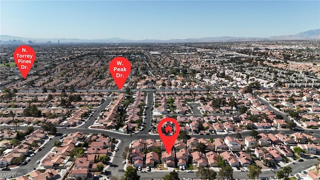 6509 Old Oxford Ave, Las Vegas, NV 89108 - drone / aerial view featuring a mountain view and a residential view