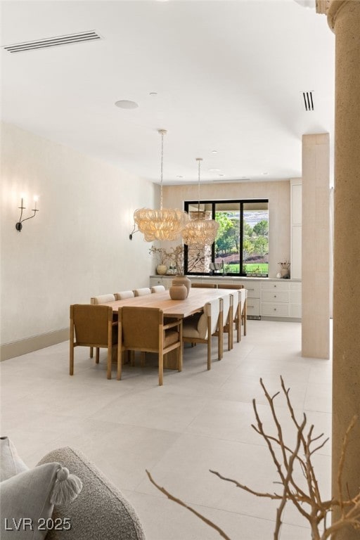 15 Vintage Canyon St, Las Vegas, NV 89141 - dining space featuring visible vents and an inviting chandelier