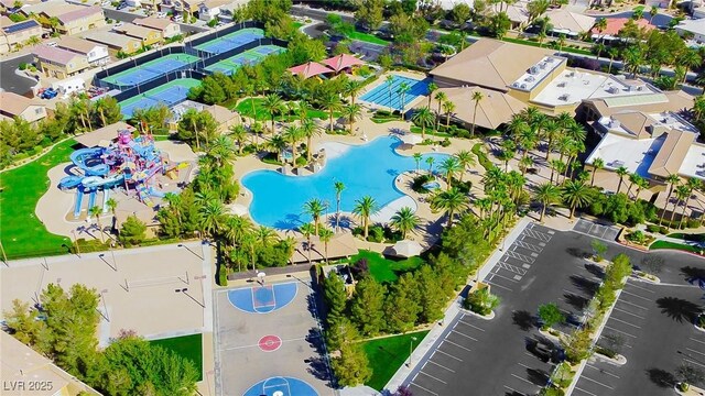 drone / aerial view featuring a residential view