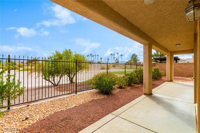 view of patio featuring a fenced backyard