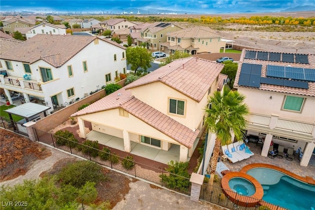 drone / aerial view with a residential view