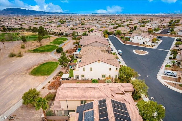 bird's eye view with a mountain view and a residential view