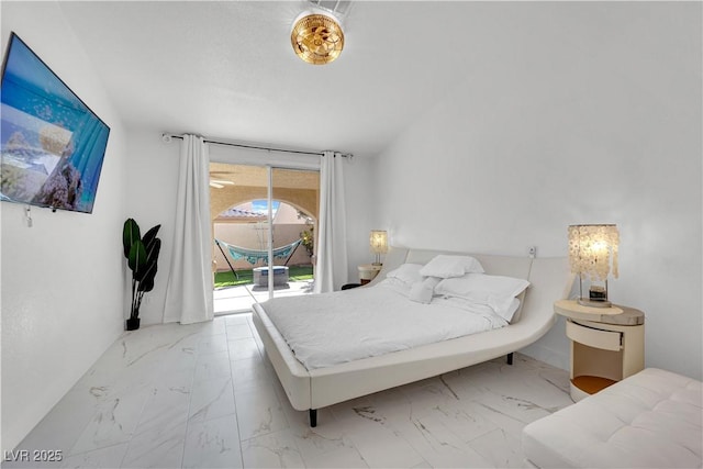 9155 Bush Poppy Ave, Las Vegas, NV 89147 - bedroom with access to exterior and marble look tiles