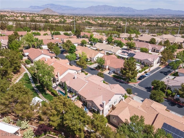 bird's eye view with a mountain view and a residential view