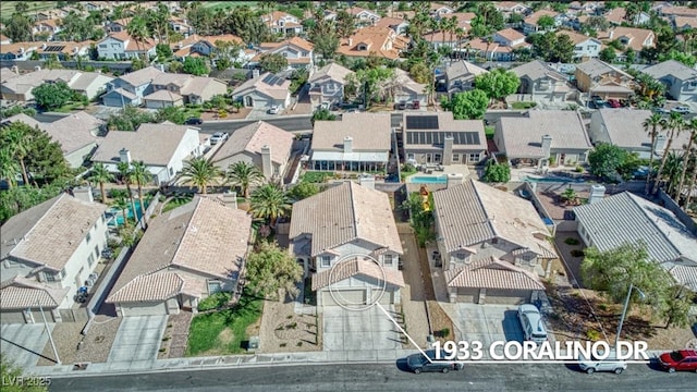 aerial view with a residential view