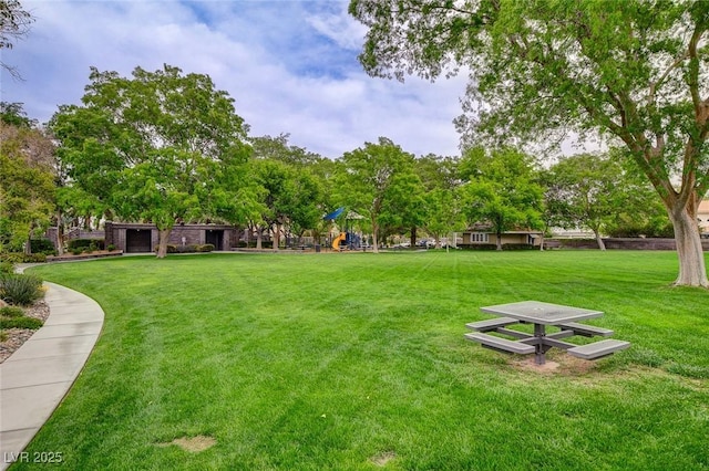 view of yard with playground community