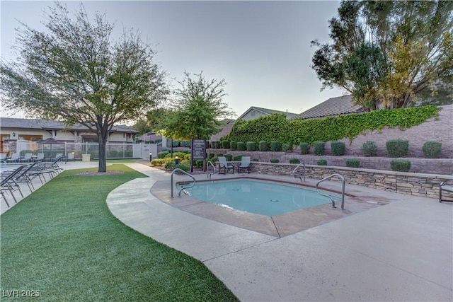 community pool with fence