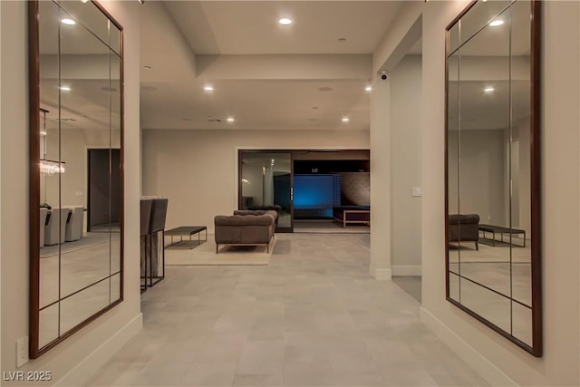 corridor featuring recessed lighting