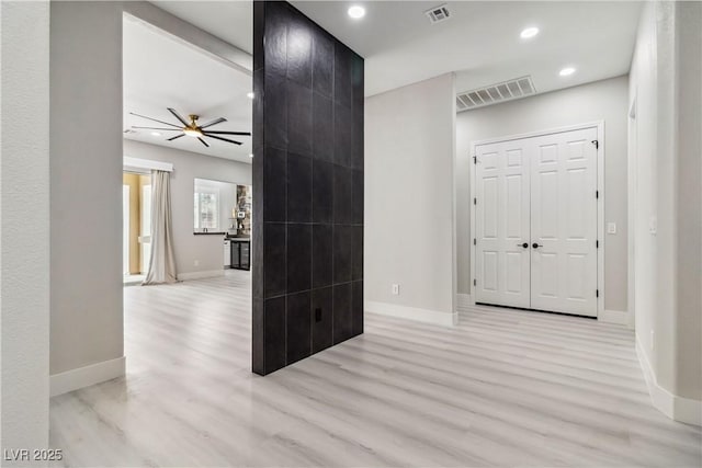 1185 Via Casa Palermo, Henderson, NV 89011 - hall featuring light wood finished floors, visible vents, and recessed lighting