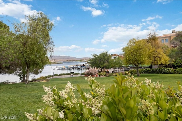 1185 Via Casa Palermo, Henderson, NV 89011 - view of property's community with a lawn and a water view