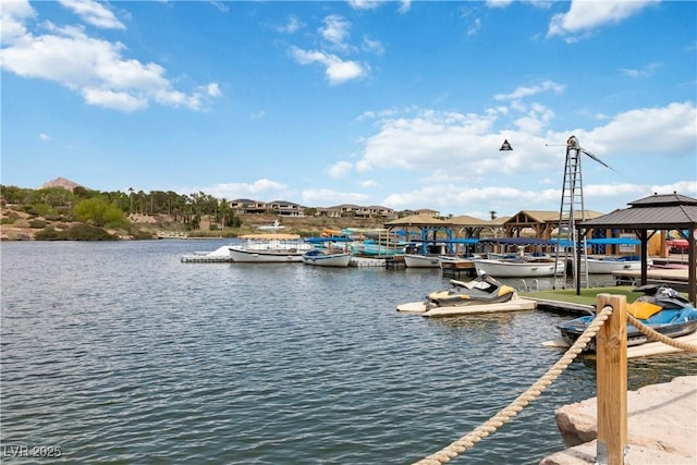 1185 Via Casa Palermo, Henderson, NV 89011 - dock area with a gazebo and a water view