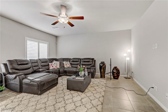 8351 Gold River Ct, Las Vegas, NV 89113 - living room featuring ceiling fan and tile patterned floors