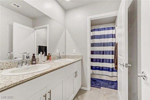 8351 Gold River Ct, Las Vegas, NV 89113 - full bath featuring double vanity and a shower with curtain