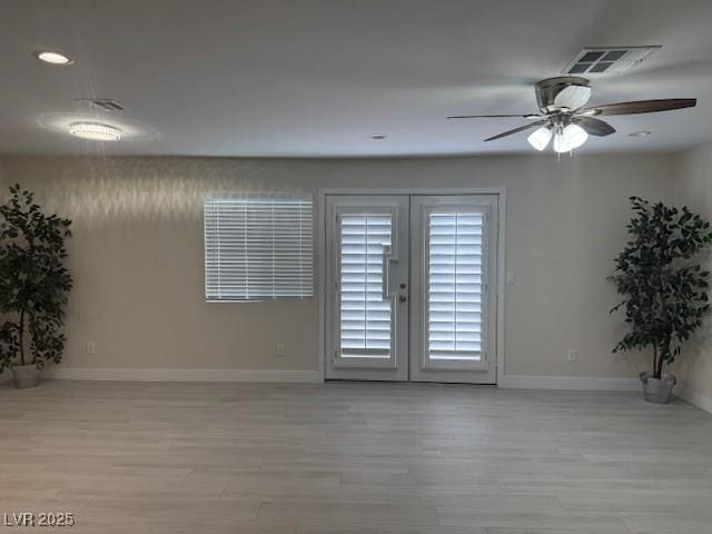 432 Anchor St, Las Vegas, NV 89110 - unfurnished room with french doors, visible vents, baseboards, and ceiling fan