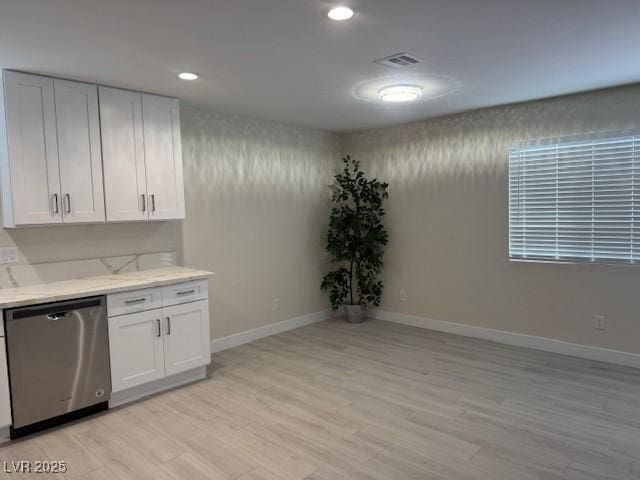 432 Anchor St, Las Vegas, NV 89110 - kitchen with visible vents, baseboards, light wood-style floors, and dishwasher