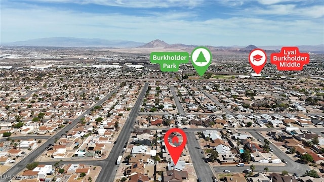 468 Potomac St, Henderson, NV 89015 - aerial view of property's location featuring mountains and nearby suburban area