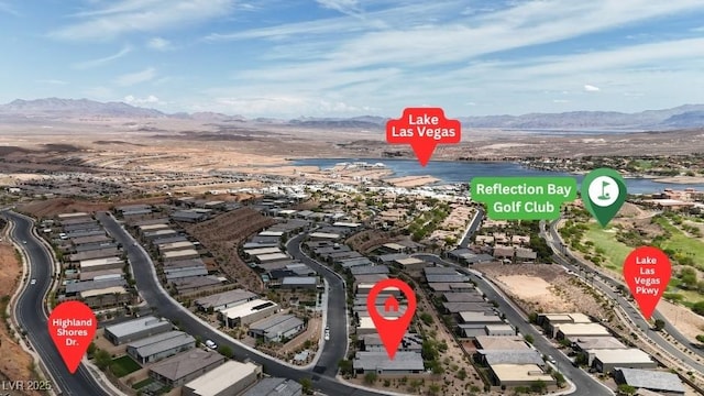 109 Reverie Heights Ave, Henderson, NV 89011 - aerial view of residential area with a water and mountain view