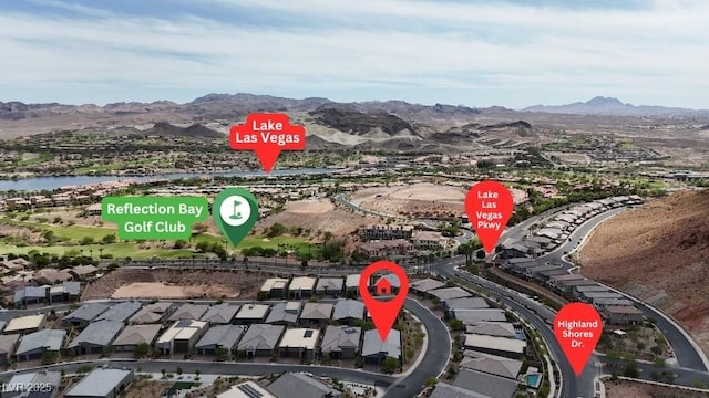 109 Reverie Heights Ave, Henderson, NV 89011 - aerial view of property's location featuring a water and mountain view and nearby suburban area