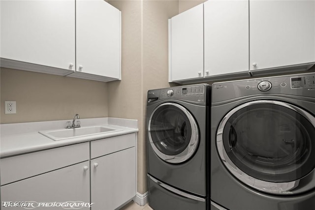 1348 Basin Vw, Mesquite, NV 89034 - washroom with cabinet space and washer and clothes dryer