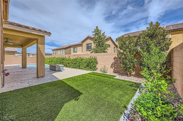 8318 Sonora Del Sol St, Las Vegas, NV 89113 - view of yard with a patio area and a ceiling fan