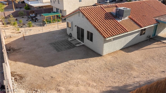 drone / aerial view with a residential view