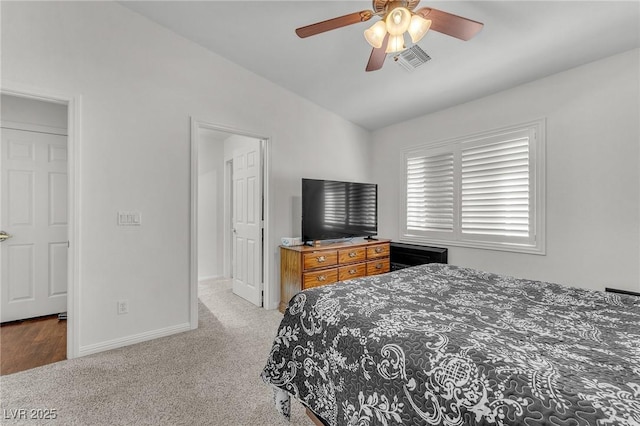 4878 Friar Tuck Ave, Las Vegas, NV 89130 - bedroom with lofted ceiling, baseboards, a ceiling fan, and carpet flooring