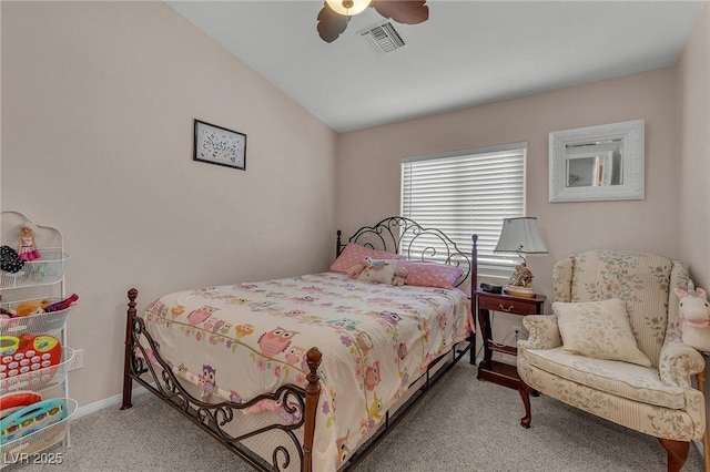 4878 Friar Tuck Ave, Las Vegas, NV 89130 - bedroom with carpet floors, a ceiling fan, vaulted ceiling, and baseboards