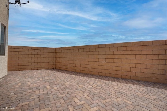 view of patio with a fenced backyard