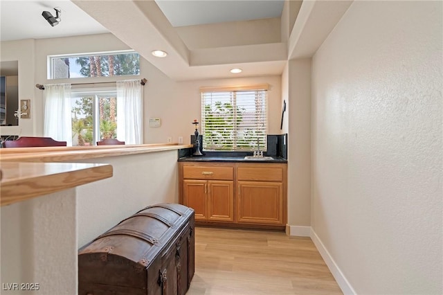 1430 October Oak Ave, Las Vegas, NV 89123 - interior space with a sink, light wood finished floors, and recessed lighting