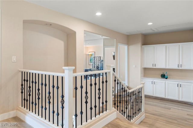 1430 October Oak Ave, Las Vegas, NV 89123 - corridor featuring recessed lighting, an upstairs landing, and light wood finished floors
