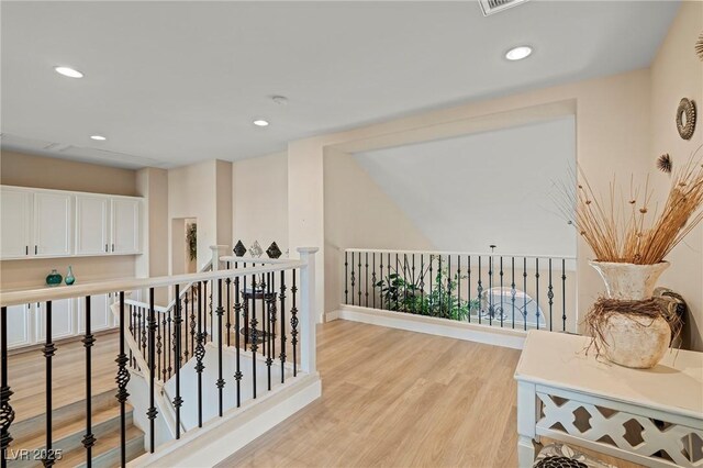 1430 October Oak Ave, Las Vegas, NV 89123 - hall with recessed lighting, light wood-style flooring, and baseboards