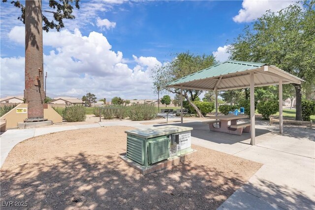 view of community featuring a gazebo