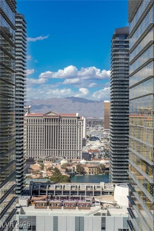 city view featuring a water and mountain view