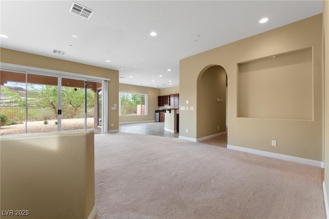 1111 Casa Palermo Cir, Henderson, NV 89011 - unfurnished room with visible vents, baseboards, recessed lighting, and light carpet