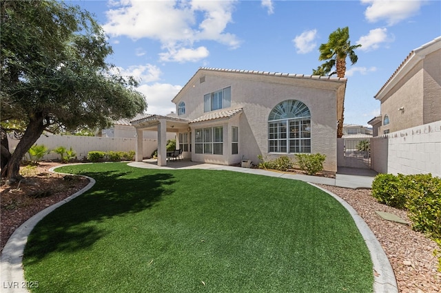 3024 Pismo Beach Dr, Las Vegas, NV 89128 - back of property featuring a pergola, stucco siding, a patio, and a tiled roof