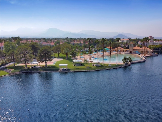 3024 Pismo Beach Dr, Las Vegas, NV 89128 - water view featuring mountains and a gazebo